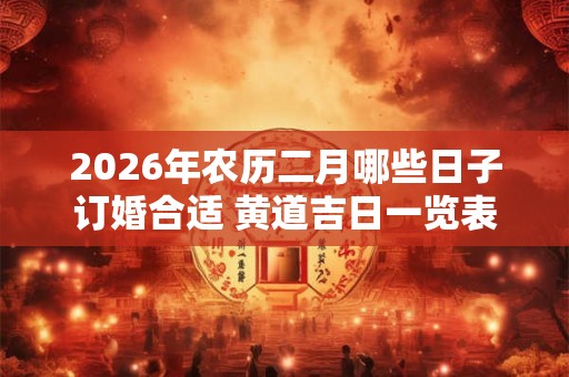 2026年农历二月哪些日子订婚合适 黄道吉日一览表 2026年农历二月哪些日子订婚合适 黄道吉日一览表