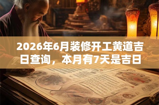 2026年6月装修开工黄道吉日查询,本月有7天是吉日 2026年6月装修开工黄道吉日查询,本月有7天是吉日