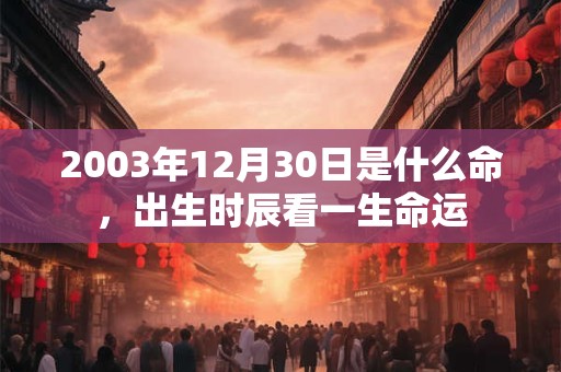 2003年12月30日是什么命,出生时辰看一生命运 2003年12月30日是什么命,出生时辰看一生命运