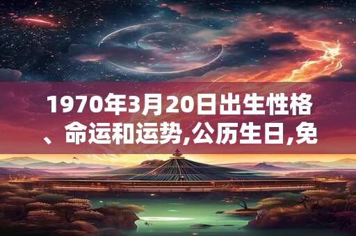 1970年3月20日出生性格、命运和运势,公历生日,免费算命