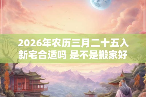 2026年农历三月二十五入新宅合适吗 是不是搬家好日子 2026年农历三月二十五入新宅合适吗 是不是搬家好日子