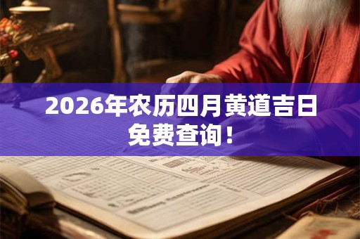 2026年农历四月黄道吉日免费查询！