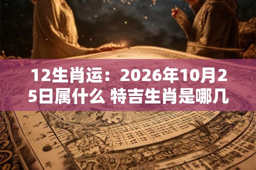 12生肖运：2026年10月25日属什么 特吉生肖是哪几个