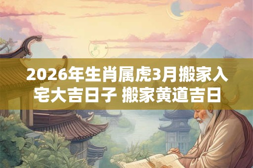 2026年生肖属虎3月搬家入宅大吉日子 搬家黄道吉日 2026年生肖属虎3月搬家入宅大吉日子 搬家黄道吉日