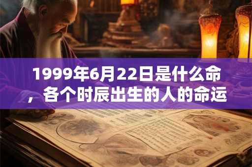 1999年6月22日是什么命，各个时辰出生的人的命运