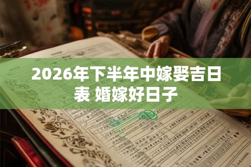 2026年下半年中嫁娶吉日表 婚嫁好日子 2026年下半年中嫁娶吉日表 婚嫁好日子