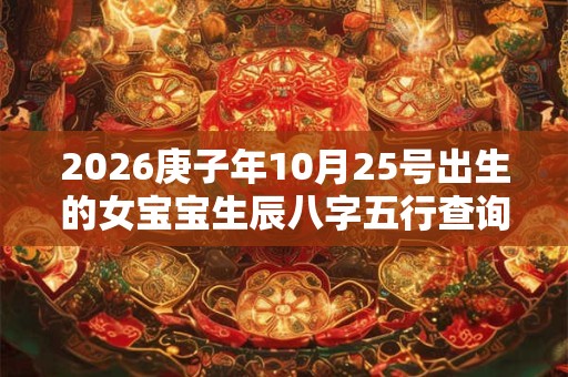 2026庚子年10月25号出生的女宝宝生辰八字五行查询 2026庚子年10月25号出生的女宝宝生辰八字五行查询