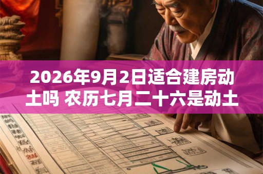 2026年9月2日适合建房动土吗 农历七月二十六是动土吉日吗 2026年9月2日适合建房动土吗 农历七月二十六是动土吉日吗
