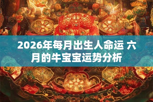 2026年每月出生人命运 六月的牛宝宝运势分析 2026年每月出生人命运 六月的牛宝宝运势分析
