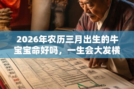 2026年农历三月出生的牛宝宝命好吗，一生会大发横财，越老越有钱