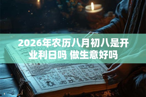 2026年农历八月初八是开业利日吗 做生意好吗