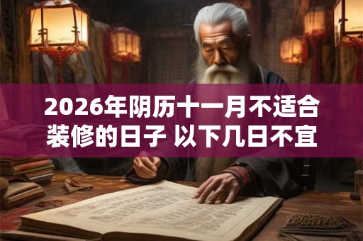 2026年阴历十一月不适合装修的日子 以下几日不宜装修