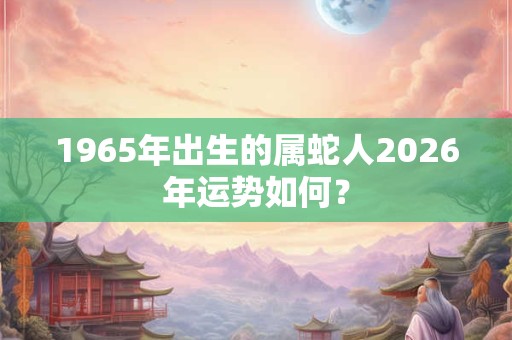 1965年出生的属蛇人2026年运势如何? 1965年出生的属蛇人2026年运势如何?