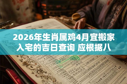 2026年生肖属鸡4月宜搬家入宅的吉日查询 应根据八字查询 2026年生肖属鸡4月宜搬家入宅的吉日查询 应根据八字查询