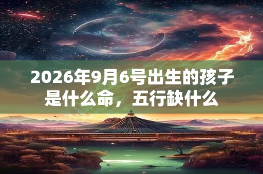 2026年9月6号出生的孩子是什么命，五行缺什么