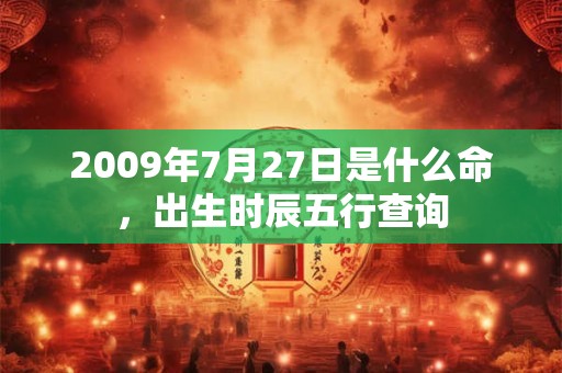 2009年7月27日是什么命,出生时辰五行查询 2009年7月27日是什么命,出生时辰五行查询