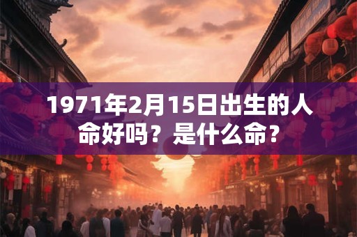 1971年2月15日出生的人命好吗？是什么命？