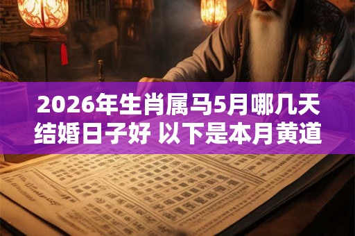 2026年生肖属马5月哪几天结婚日子好 以下是本月黄道吉日