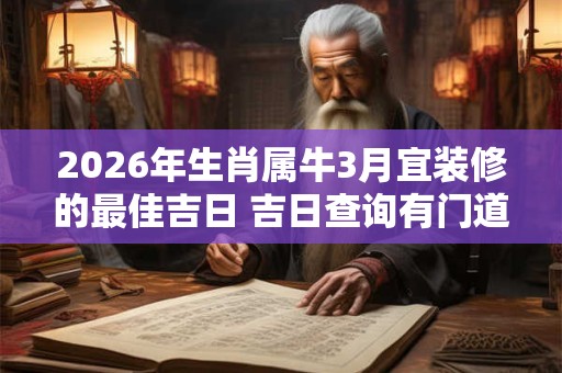 2026年生肖属牛3月宜装修的最佳吉日 吉日查询有门道 2026年生肖属牛3月宜装修的最佳吉日 吉日查询有门道