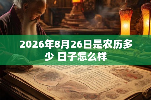 2026年8月26日是农历多少 日子怎么样 2026年8月26日是农历多少 日子怎么样