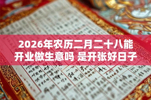 2026年农历二月二十八能开业做生意吗 是开张好日子吗 2026年农历二月二十八能开业做生意吗 是开张好日子吗