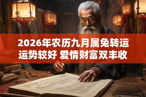 2026年农历九月属兔转运运势较好 爱情财富双丰收