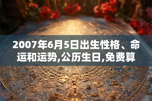 2007年6月5日出生性格、命运和运势,公历生日,免费算命