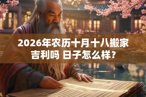 2026年农历十月十八搬家吉利吗 日子怎么样? 2026年农历十月十八搬家吉利吗 日子怎么样?