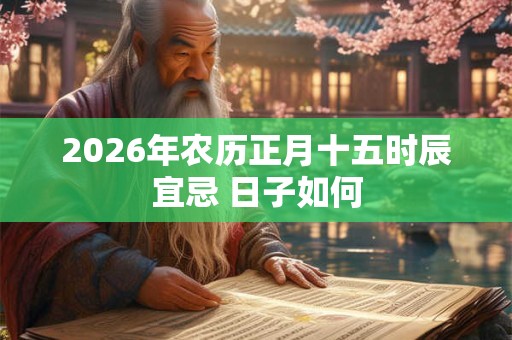 2026年农历正月十五时辰宜忌 日子如何 2026年农历正月十五时辰宜忌 日子如何
