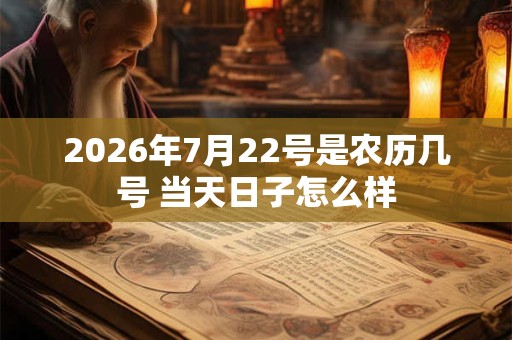 2026年7月22号是农历几号 当天日子怎么样 2026年7月22号是农历几号 当天日子怎么样