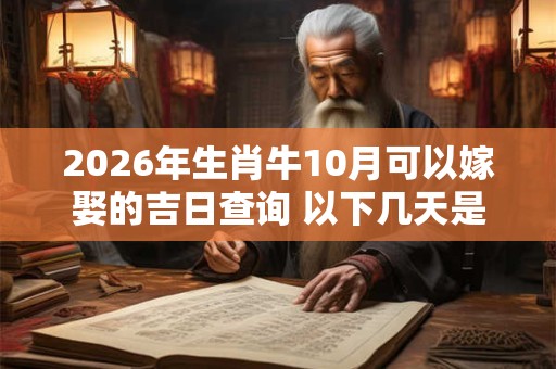 2026年生肖牛10月可以嫁娶的吉日查询 以下几天是黄道吉日 2026年生肖牛10月可以嫁娶的吉日查询 以下几天是黄道吉日