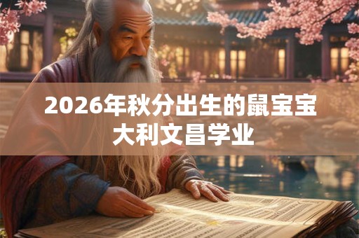 2026年秋分出生的鼠宝宝 大利文昌学业