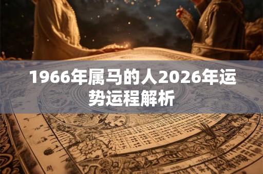 1966年属马的人2026年运势运程解析 1966年属马的人2026年运势运程解析