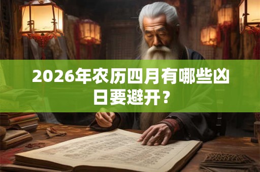 2026年农历四月有哪些凶日要避开? 2026年农历四月有哪些凶日要避开?