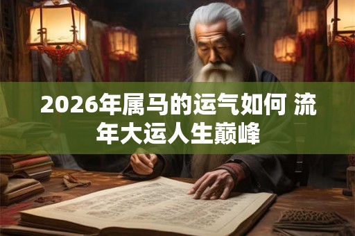 2026年属马的运气如何 流年大运人生巅峰 2026年属马的运气如何 流年大运人生巅峰