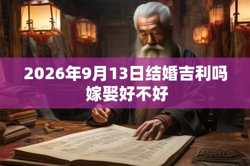 2026年9月13日结婚吉利吗 嫁娶好不好