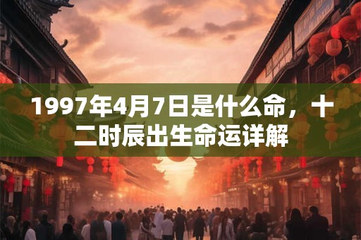 1997年4月7日是什么命,十二时辰出生命运详解 1997年4月7日是什么命,十二时辰出生命运详解