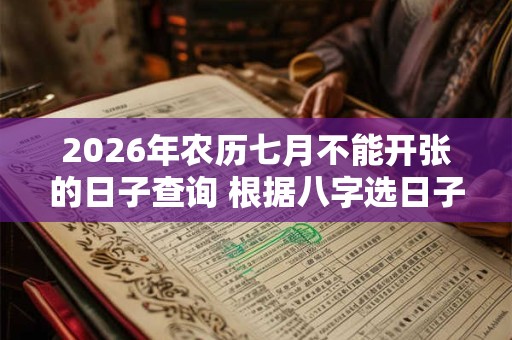 2026年农历七月不能开张的日子查询 根据八字选日子