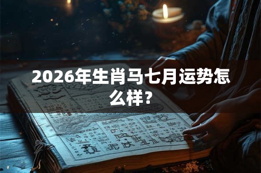 2026年生肖马七月运势怎么样？