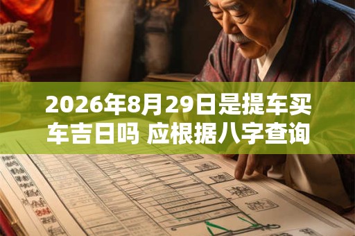 2026年8月29日是提车买车吉日吗 应根据八字查询 2026年8月29日是提车买车吉日吗 应根据八字查询