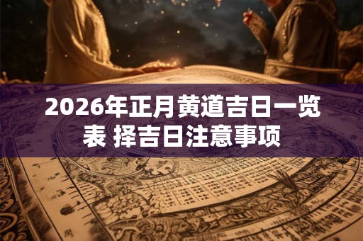 2026年正月黄道吉日一览表 择吉日注意事项 2026年正月黄道吉日一览表 择吉日注意事项
