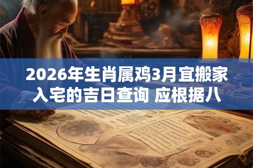 2026年生肖属鸡3月宜搬家入宅的吉日查询 应根据八字查询 2026年生肖属鸡3月宜搬家入宅的吉日查询 应根据八字查询