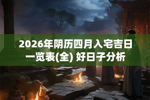 2026年阴历四月入宅吉日一览表(全) 好日子分析 2026年阴历四月入宅吉日一览表(全) 好日子分析