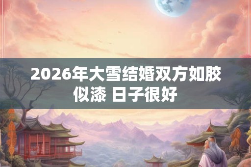 2026年大雪结婚双方如胶似漆 日子很好