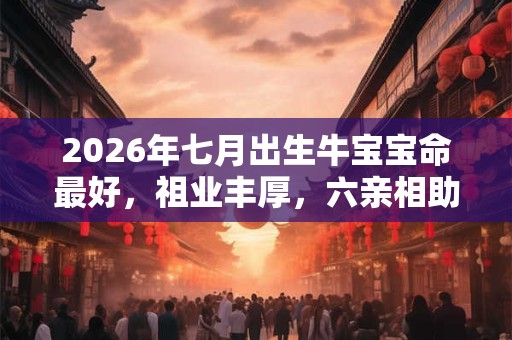 2026年七月出生牛宝宝命最好，祖业丰厚，六亲相助