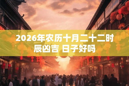 2026年农历十月二十二时辰凶吉 日子好吗