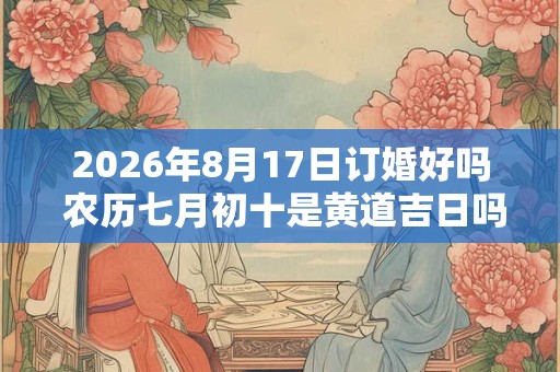 2026年8月17日订婚好吗 农历七月初十是黄道吉日吗 2026年8月17日订婚好吗 农历七月初十是黄道吉日吗
