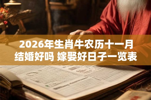 2026年生肖牛农历十一月结婚好吗 嫁娶好日子一览表 2026年生肖牛农历十一月结婚好吗 嫁娶好日子一览表