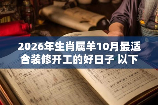 2026年生肖属羊10月最适合装修开工的好日子 以下几天就不错