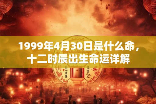 1999年4月30日是什么命，十二时辰出生命运详解